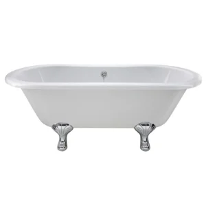 Old London - Kingsbury 1490 x 745 Double Ended Freestanding Bath with Chrome Leg Set