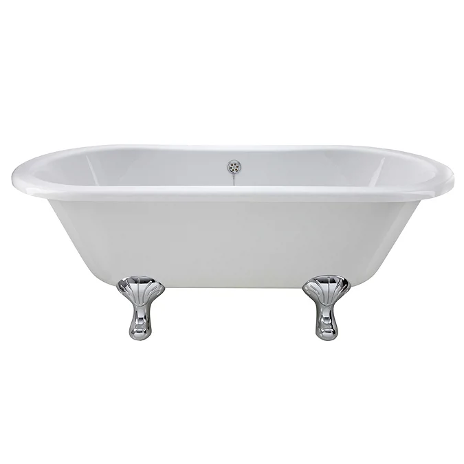 Old London - Kingsbury 1490 x 745 Double Ended Freestanding Bath with Chrome Leg Set