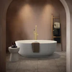 Arezzo Solid Stone Curved Freestanding Bath 1700 x 800mm - Matt White Double Ended