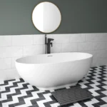 Arezzo 1690 x 800 Matt White Solid Stone Curved Double Ended Bath