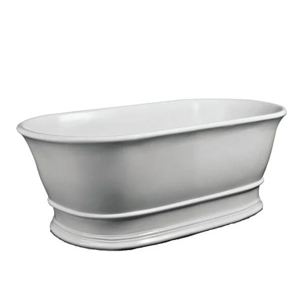 BC Designs Bampton Double Ended Freestanding Bath 1555 x 740mm - Silk Matt White - Image 2
