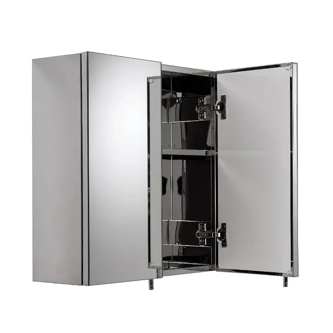 Croydex Avon Double Door Stainless Steel Mirror Cabinet - Image 2