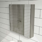 Clarity 600 x 600mm Satin Grey Mirror Cabinet