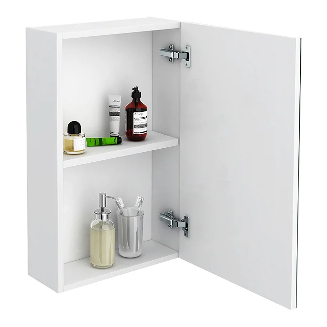 Brooklyn 450mm Gloss White Bathroom Mirror Unit - Image 3