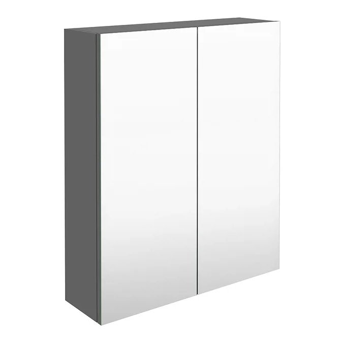 Arezzo 600 Matt Grey 2-Door Mirror Cabinet