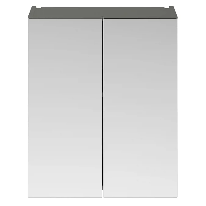 Arezzo 600 Matt Grey 2-Door Mirror Cabinet - Image 2
