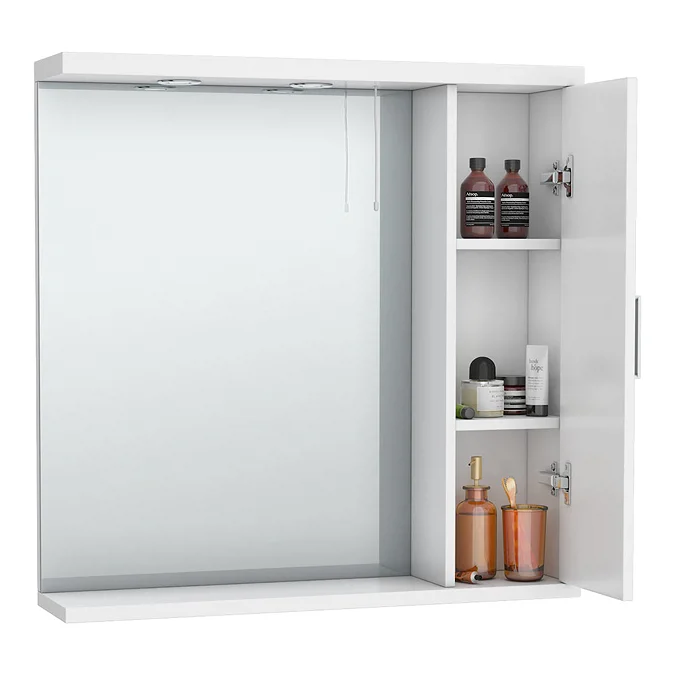 Cove White Illuminated Mirror Cabinet (750mm Wide) - Image 2