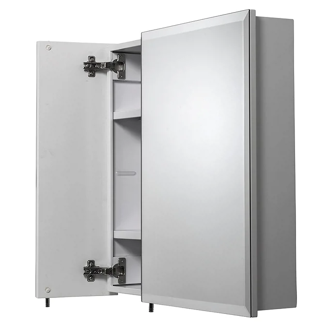 Croydex Wellington Double Door Bi-View White Steel Mirror Cabinet with FlexiFix - Image 3