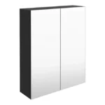Arezzo 600 Matt Black 2-Door Mirror Cabinet