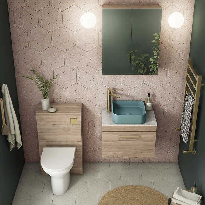 Arezzo 600 Rustic Oak 2-Door Mirror Cabinet - Image 2