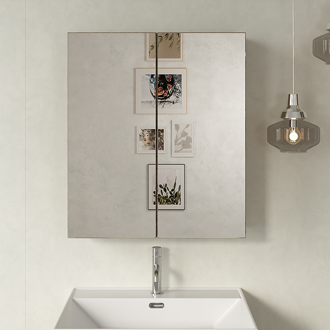 Milan Aura 600mm Mirror Cabinet - Autumn Oak - Image 2
