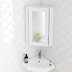 Chatsworth Corner Mirror Cabinet White
