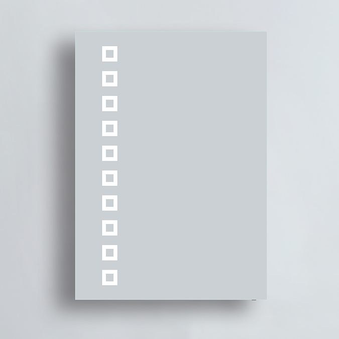 Toreno 500 x 700mm LED Illuminated Strip Mirror Cabinet with Motion Sensor - Image 2