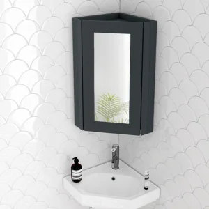 Chatsworth Corner Mirror Cabinet Graphite