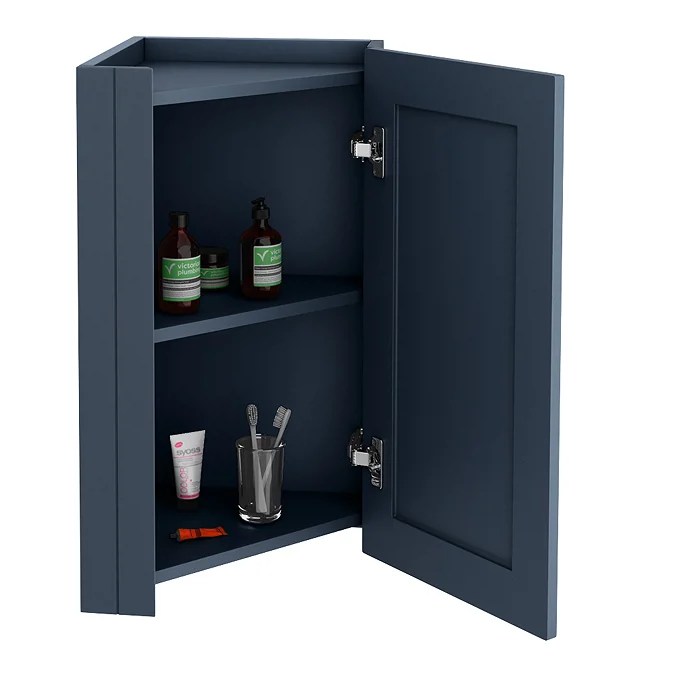 Chatsworth Corner Mirror Cabinet Blue - Image 2