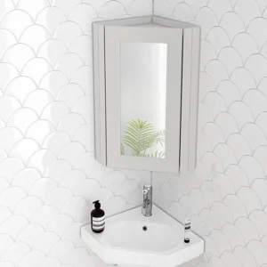 Chatsworth Corner Mirror Cabinet Grey