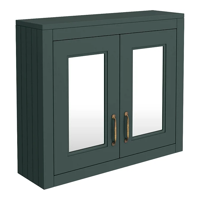 Chatsworth 690mm Green 2-Door Mirror Cabinet - Image 2