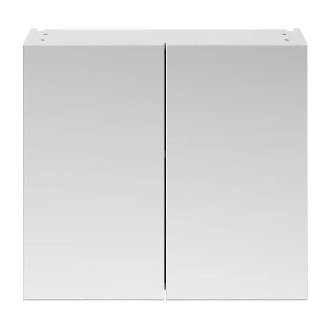 Brooklyn 800mm Gloss White Bathroom Mirror Cabinet - 2 Door - Image 3