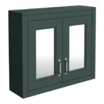 Chatsworth Green 2-Door Mirror Cabinet - 690mm Wide with Chrome Handles
