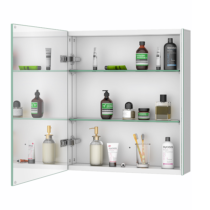 Toreno 550 x 600mm LED Illuminated Mirror Cabinet with Motion Sensor - Image 3
