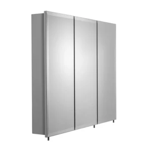 Croydex Westbourne Triple Door Tri-View White Steel Mirror Cabinet with FlexiFix