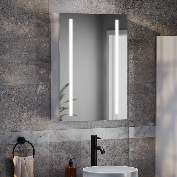 Toreno 500 x 700mm LED Illuminated Strips Mirror Cabinet with Motion Sensor and Anti-Fog