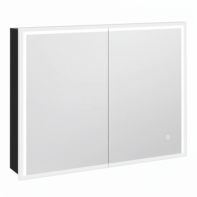 Arezzo 800 x 600mm Recessed LED Illuminated Bathroom Mirror Cabinet with Shaver Socket, Anti-Fog & Dimmer - Image 2