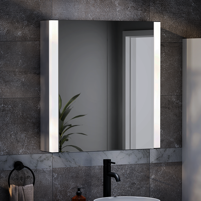 Toreno 700 x 650mm LED Illuminated 2-Door Bluetooth Mirror Cabinet with Motion Sensor, Anti-Fog & Shaving Socket - Image 3