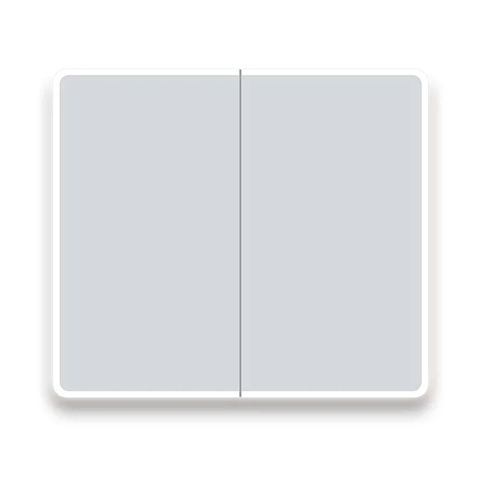 Toreno 700 x 800mm LED Illuminated 2-Door Mirror Cabinet with Motion Sensor, Anti-Fog & Shaving Socket - Image 2