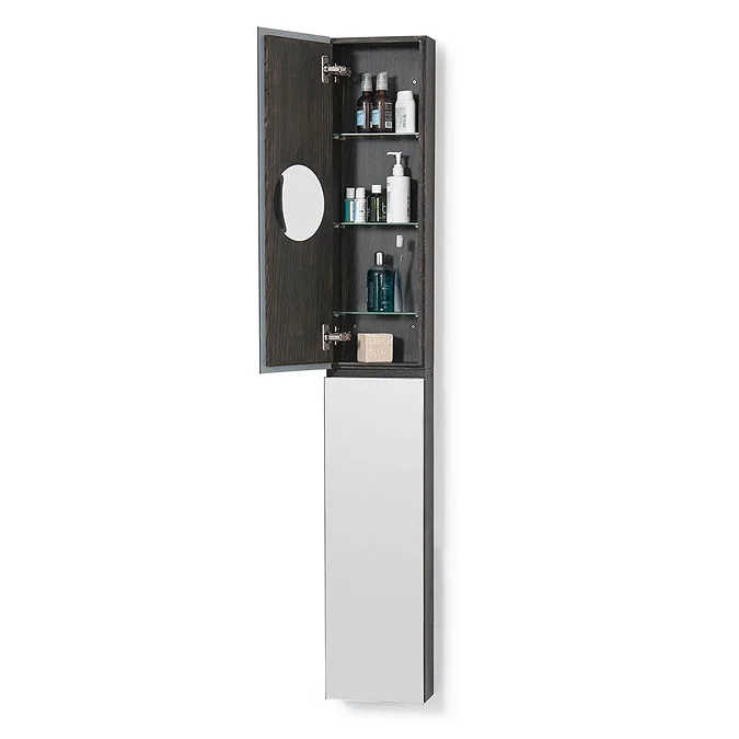 1622mm Slimline Tall Mirror Cabinet Dark Oak - Image 2