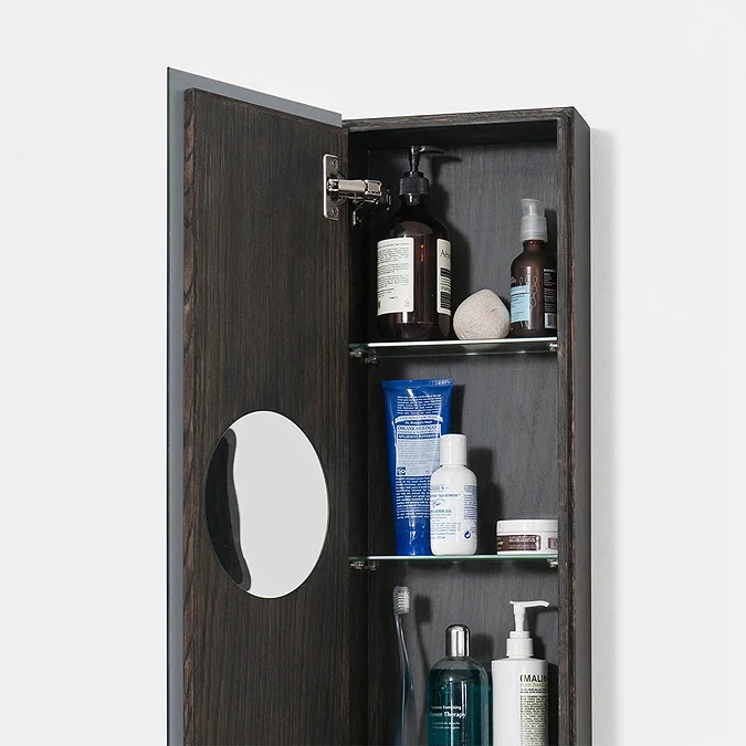 1622mm Slimline Tall Mirror Cabinet Dark Oak - Image 3