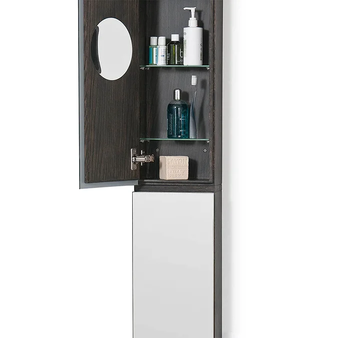 1622mm Slimline Tall Mirror Cabinet Dark Oak - Image 4