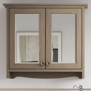 Burlington Guild 650mm Bathroom Mirror Cabinet - Dark Oak