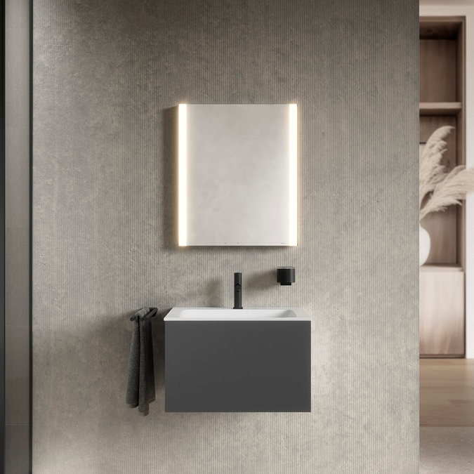 Keuco Somaris 600 x 710mm Single LED Mirror Cabinet with Demister - Image 2