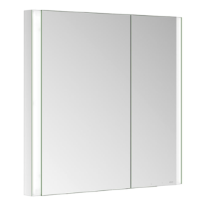 Keuco Somaris 800 x 710mm Recessed Asymmetrical Double LED Mirror Cabinet with Demister