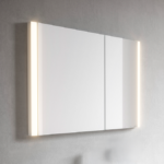 Keuco Somaris 1000 x 710mm Recessed Asymmetrical Double LED Mirror Cabinet with Demister