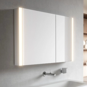 Keuco Somaris 1000 x 710mm Asymmetrical Double LED Mirror Cabinet with Demister