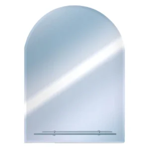 Euroshowers Round Top Bevelled Mirror with Glass Shelf
