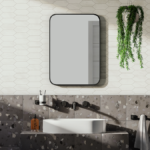 Arezzo Matt Black 700 x 500 Rectangular Mirror
