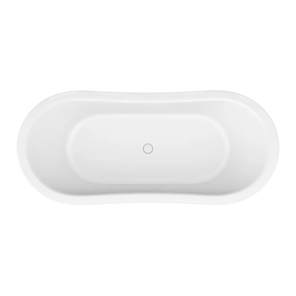 Arezzo Solid Stone Roll Top Freestanding Slipper Bath 1690 x 750mm - Matt White Traditional - Image 3