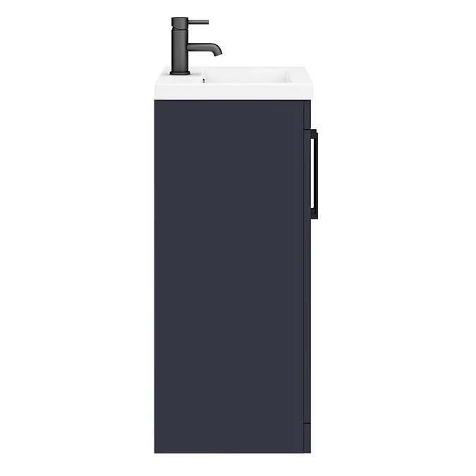Arezzo 500 Matt Blue Floor Standing Vanity Unit with Matt Black Handles - Image 6