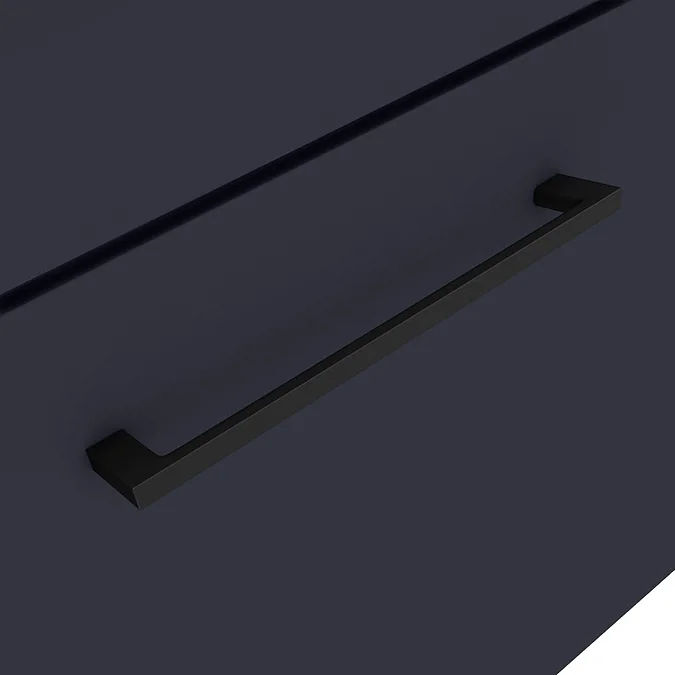 Arezzo 500 Matt Blue Wall Hung 1-Drawer Vanity Unit with Matt Black Handle - Image 3