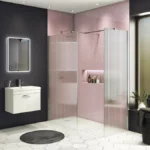 Arezzo 1600 x 800 Fluted Glass Chrome Walk In Enclosure (inc. Main Screen, Side Panel + Tray)