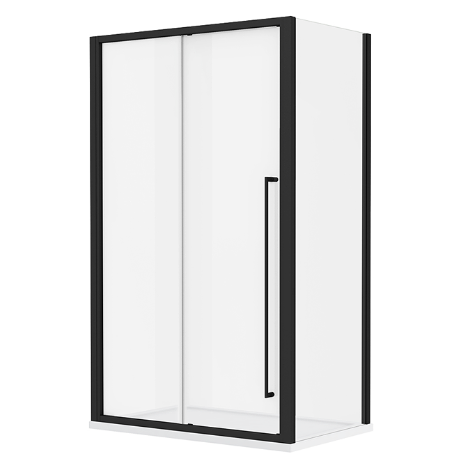 Arezzo 1000 x 800 Soft Closing Sliding Shower Door Enclosure - Matt Black - Image 3