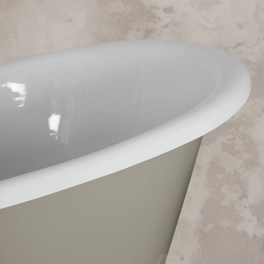 Hurlingham Tebb 0TH Cast Iron Roll Top Bath (1840x780mm) with White Feet - Image 5
