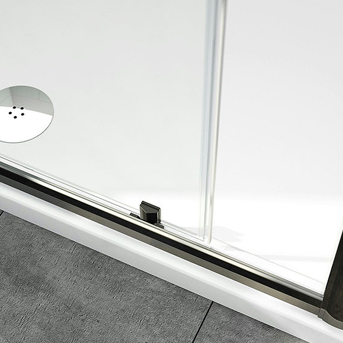 Mode Tate Black 6mm Framed Sliding Shower Enclosure without Tray - 1200 x 900mm - Image 6