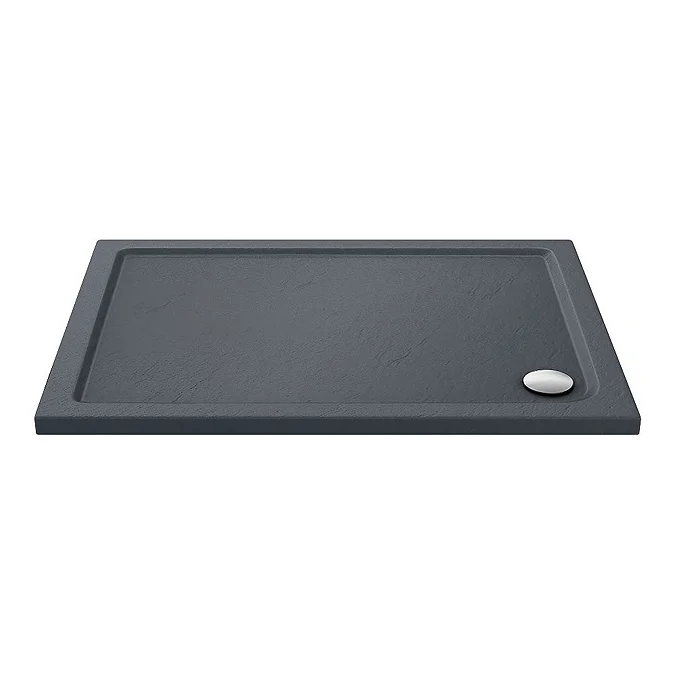 Toreno Matt Black 1000 x 800mm Sliding Door Shower Enclosure + Slate Effect Tray - Image 3