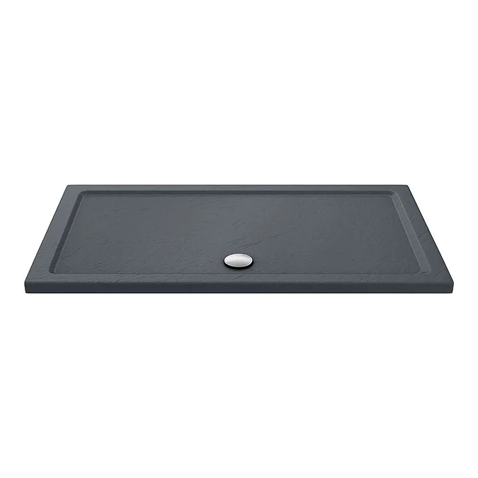 Toreno Matt Black 1400 x 900mm Double Sliding Door Shower Enclosure + Slate Effect Tray - Image 5