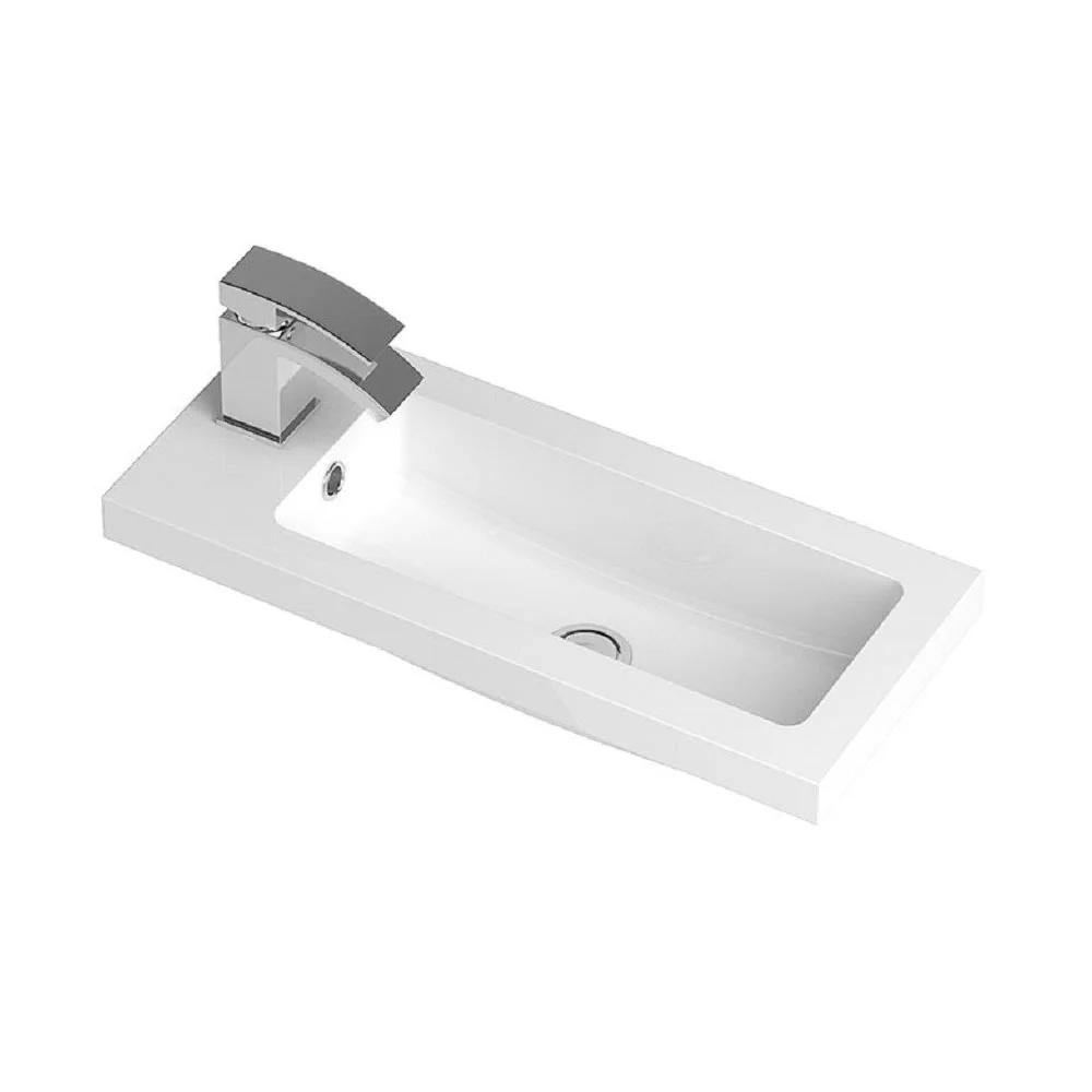 Hudson Reed Fusion Gloss Grey 605x260mm Compact Vanity Unit & Basin - Image 4