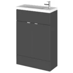 Hudson Reed Fusion Gloss Grey 605x260mm Compact Vanity Unit & Basin